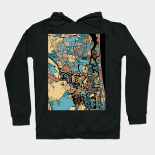 Gold Coast Map Pattern in Mid Century Pastel Hoodie